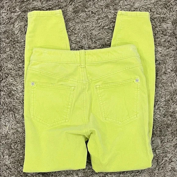 Anthropologie PILCRO Neon Lemon Yellow chartreuse cords High-Rise Jeans - Picture 6 of 8